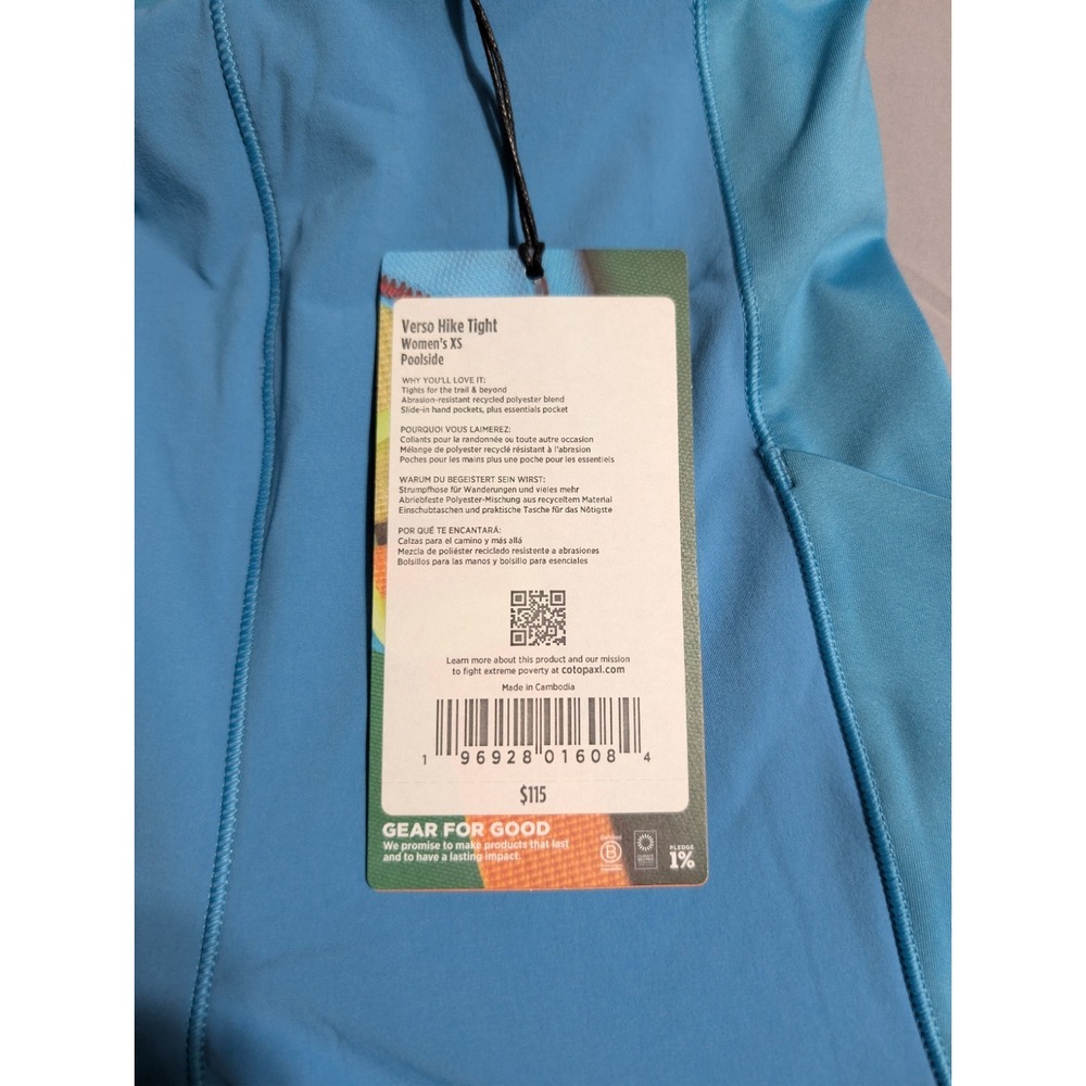 NWT Cotopaxi Verso Hike Tight Womens XS Poolside Blue Leggings Trail Hiking - Picture 2 of 11